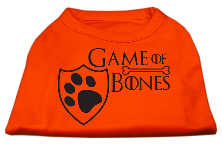 Game of Bones Screen Print Dog Shirt Orange Med